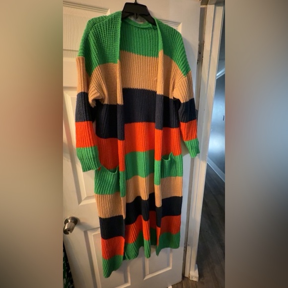 Colorful Striped Women's Cardigan - Picture 1 of 3
